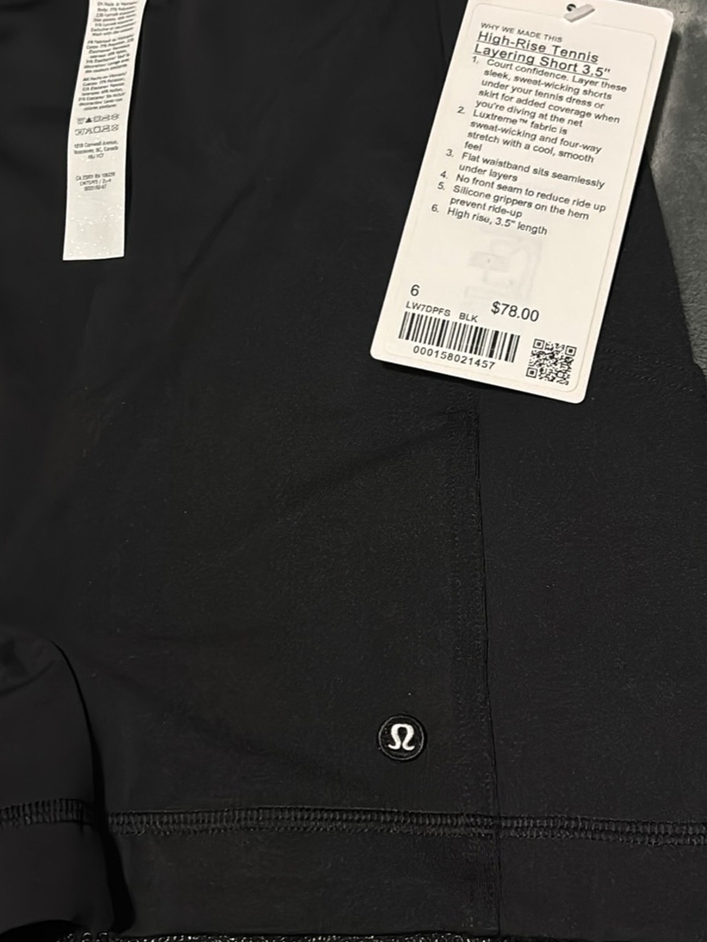 lululemon athletica High-Rise Tennis Layering Short 3.5" - Black